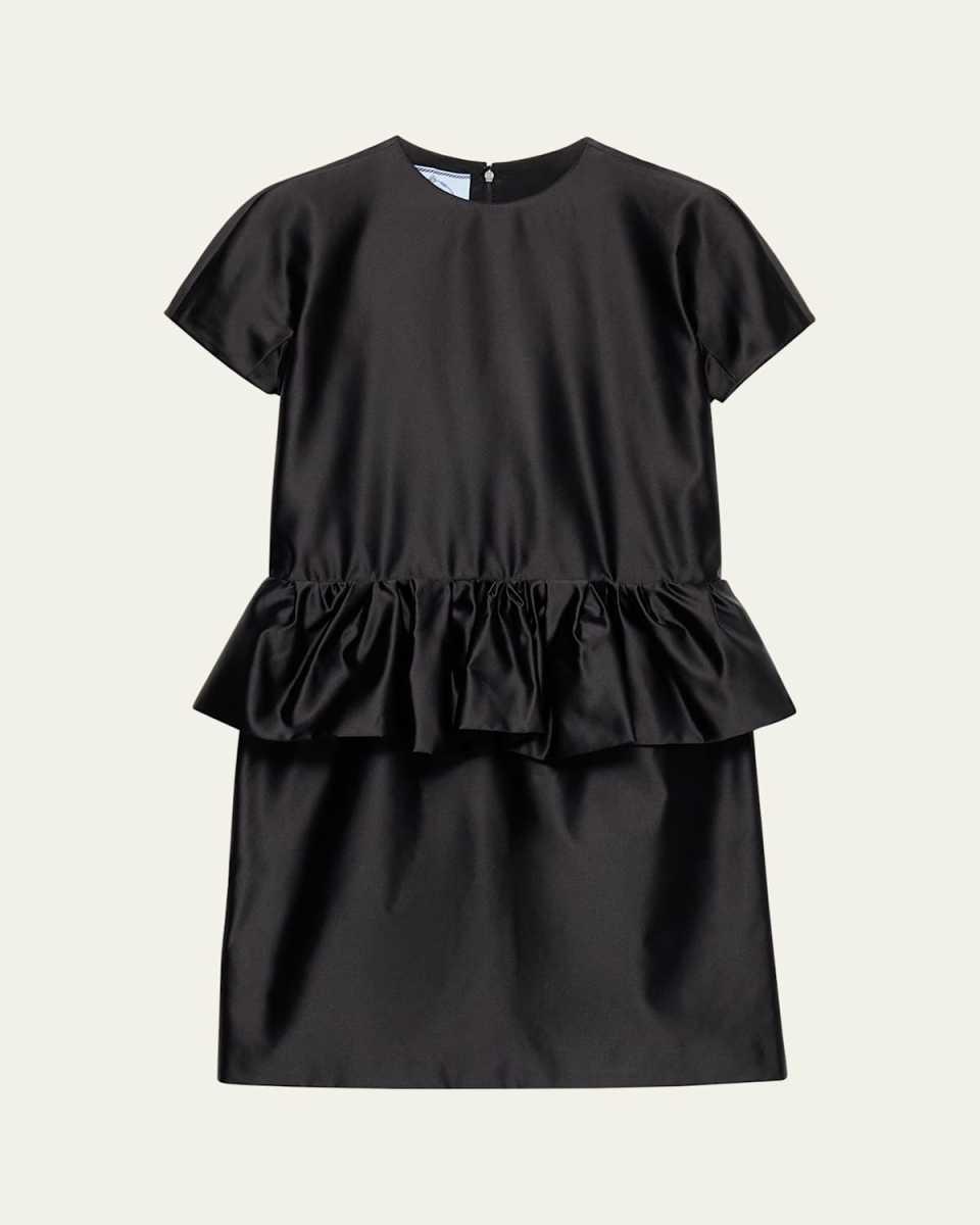 Duchesse Silk Peplum Mini Dress